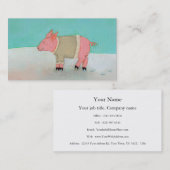 Kute varkenskunst wintersneeuwscène warme trui visitekaartje (Voorkant / Achterkant)