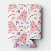 Kute varkenspatroon met hart blikjeskoeler (Achterkant)