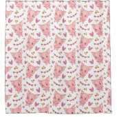 Kute varkenspatroon met hart douchegordijn (Voorkant)