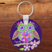 Kute ventilator Power Owl met Name sleutelhanger (Voorkant)