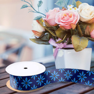 Kute  ventilatormarine Blue Daisy Girly Floral Satijnen Lint