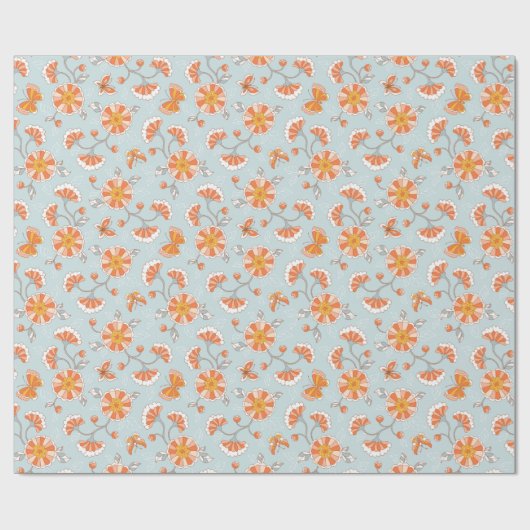 Kute  ventilatorvlinderpatroonpatroon cadeaupapier (Vlak)