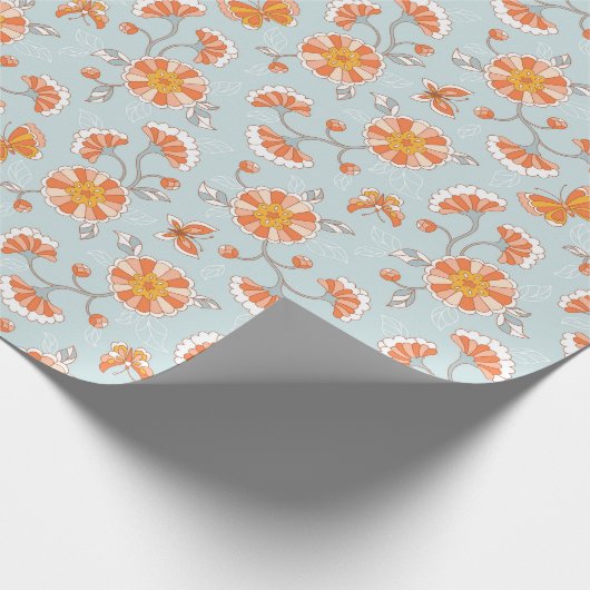 Kute  ventilatorvlinderpatroonpatroon cadeaupapier (Hoek)