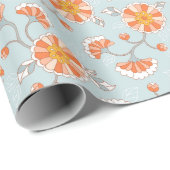 Kute  ventilatorvlinderpatroonpatroon cadeaupapier (Rol Hoek)