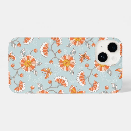 Kute  ventilatorvlinderpatroonpatroon iPhone hoesje (Achterkant horizontaal)