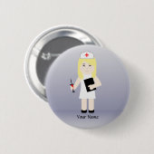 Kute verpleegster 4 Aangepaste Button (Voorkant /achterkant)