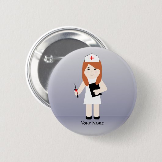 Kute verpleegster 5 Aangepaste Button (Voorkant /achterkant)