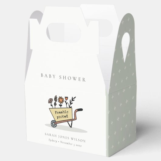 Kute vers geïmpliceerd geel Baby shower met karton Bedankdoosjes (Geopend)