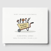 Kute vers geïmpliceerd geel Baby shower met karton Gastenboek (Voorkant)