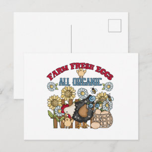 Kute verse eieren verkopers woordkunst kip briefkaart