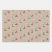 Kute Vespa-kerstboom op Kraft Inpakpapier Vel (Voorkant 3)