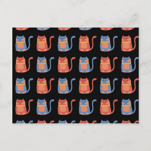 Kute vetkatten in roze en blauwe cadeaus voor katt briefkaart