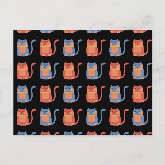 Kute vetkatten in roze en blauwe cadeaus voor katt briefkaart (Voorkant)