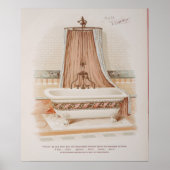 Kute Victoriaans  Bathtub en roze wit Poster (Voorkant)