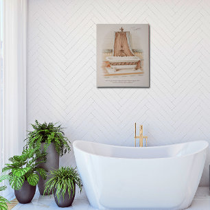 Kute Victoriaans  Bathtub en roze wit Poster