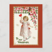 Kute Victoriaans Child Valentijn Feestdagenkaart (Voorkant)