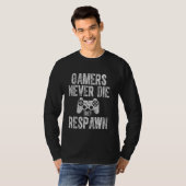 Kute video gamer Grapny Gamers sterven nooit en ze T-shirt (Voorkant volledig)