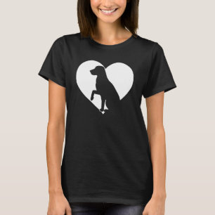 Kute Vintage die houdt van Dogs Black Dog White He T-shirt