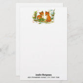 Kute Vintage Foxes Retro Kerstmis Scene (Voorkant / Achterkant)