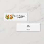 Kute Vintage Foxes Retro Kerstmis Scene Mini Visitekaartje (Voorkant / Achterkant)