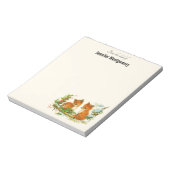 Kute Vintage Foxes Retro Kerstmis Scene Notitieblok (Linkerzijde)