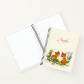 Kute Vintage Foxes Retro Kerstmis Scene Notitieboek (Binnen)