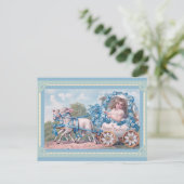 Kute Vintage Happy Paaslamp Eieren Briefkaart (Staand voorkant)