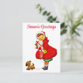 Kute Vintage kerstseizoenen groet Briefkaart (Staand voorkant)