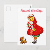 Kute Vintage kerstseizoenen groet Briefkaart (Voorkant / Achterkant)