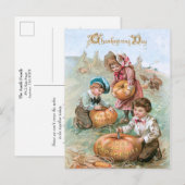 Kute Vintage Kinderschoenen met pompoenen Briefkaart (Voorkant / Achterkant)