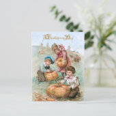 Kute Vintage Kinderschoenen met pompoenen Briefkaart (Staand voorkant)