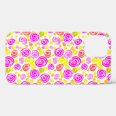 Kute violet gele rozen patronen Case-Mate iPhone case (Achterkant (horizontaal))
