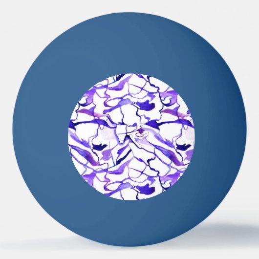 Kute violet waterverf abstract lijnpatroon latent pingpongbal (Achterkant)
