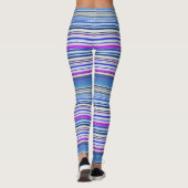 Kute violetblauwe strepen leggings (Achterkant)
