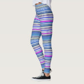 Kute violetblauwe strepen leggings (Links)