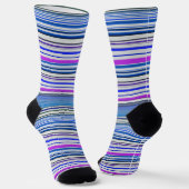 Kute violetblauwe strepen sokken (Gebogen)