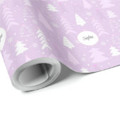 Kute violette kerstbomen Aangepast Cadeaupapier (Rol Hoek)