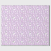 Kute violette kerstbomen Aangepast Cadeaupapier (Vlak)