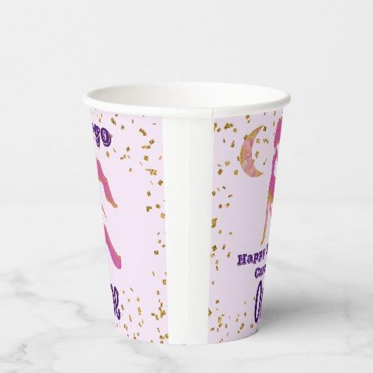 Kute virgo First Birthday & Gold Confetti Papieren Bekers (Rechts)