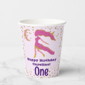 Kute virgo First Birthday & Gold Confetti Papieren Bekers (Voorkant)