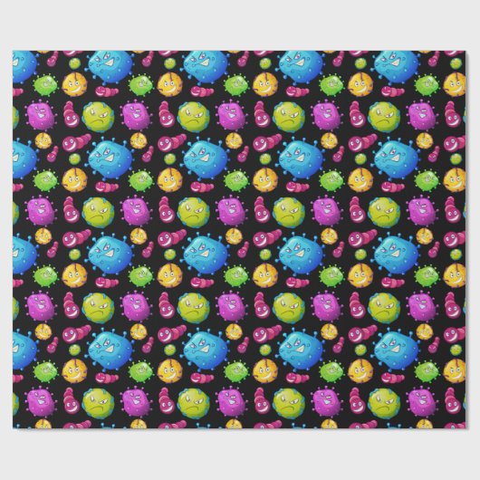 Kute virussen cadeaupapier (Vlak)