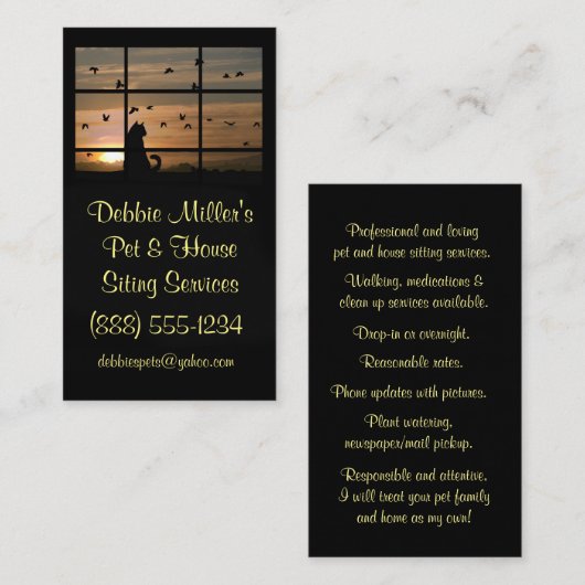 Kute Visitekaartjes voor gezelschapsdieren (Voorkant / Achterkant)