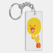 Kute vliegende Cartoon Ducking Acrylische Sleutelh Sleutelhanger (Voorkant Links)