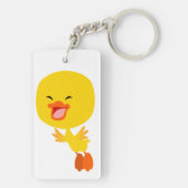 Kute vliegende Cartoon Ducking Acrylische Sleutelh Sleutelhanger (achterkant)
