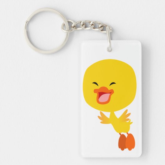 Kute vliegende Cartoon Ducking Acrylische Sleutelh Sleutelhanger (Voorkant)