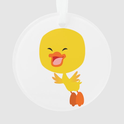 Kute vliegende Cartoon Ducking Acrylversiering Ornament (achterkant)