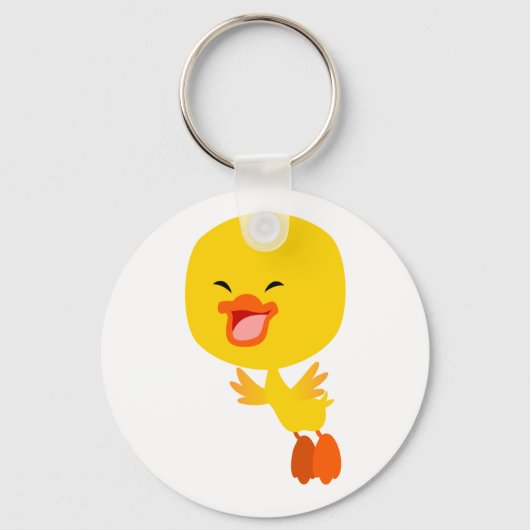 Kute vliegende Cartoon Ducking Sleutelhanger (Voorkant)