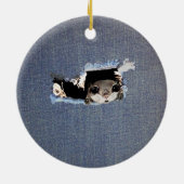 Kute vliegende eekhoorn keramisch ornament (Achterkant)