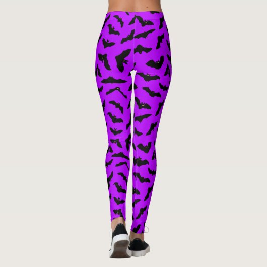 Kute vliegende staarten Paars bat Pattern Hallowee Leggings (Achterkant)