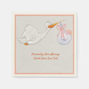 Kute vliegende winkel met roze Baby bundel Servet